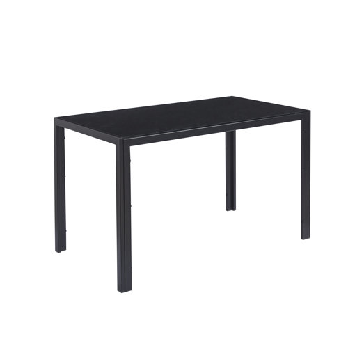 Hokku Designs Rectangular Glass Top Dining Table, Black & Reviews Wayfair